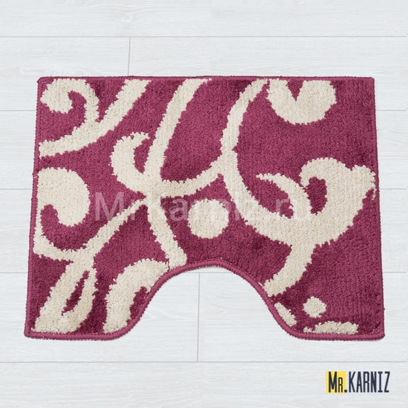 Коврик в туалет Узоры бордо Коврик в туалет Узоры бордо