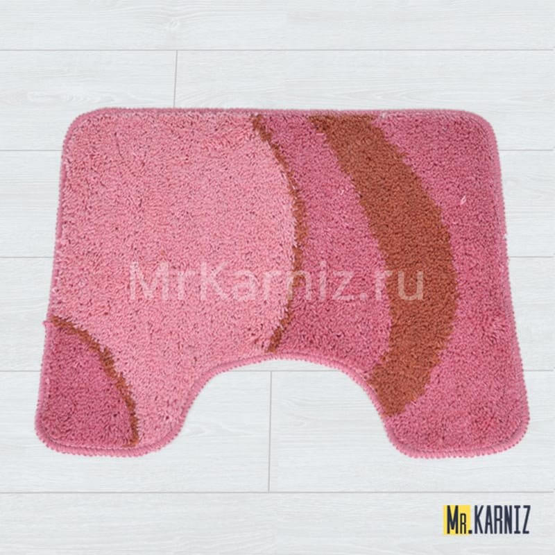 Коврик для туалета Волна розовый Коврик для туалета Волна розовый